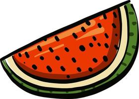 Watermelon piece ,illustration, vector on white background