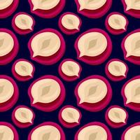 Hazelnut pattern, seamless pattern on dark blue background. vector
