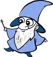 Small wizard, illustration, vector on white background