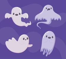 cute ghosts, icons vector