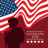 veterans day honoring all who served, poster vector