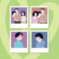 collection icon korean families vector