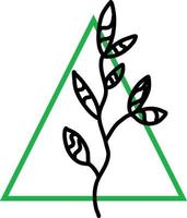 Seven leaves on a stem, illustration, vector on a white background