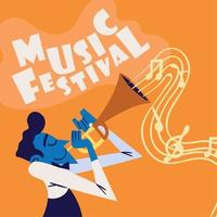 cartel publicitario del festival de música vector