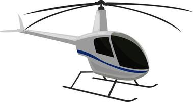 White helicopter, illustration, vector on white background