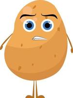 Angry potato, illustration, vector on white background.