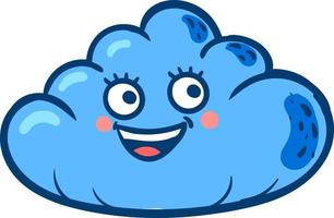 Happy cloud, illustration, vector on white background