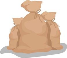 Three sacks, illustration, vector on white background