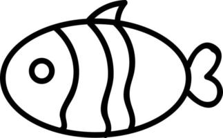 White fish decorated with wavy lines on , illustration, vector on white background.