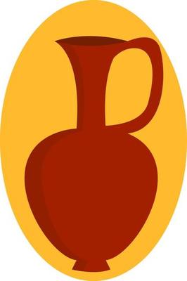 Earthen vessel, illustration, vector on white background.