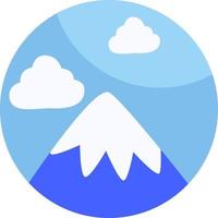 Snowy mountain, illustration, vector, on a white background. vector