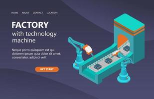 Illustration of automatic factory conveyor machine Suitable for landing page, flyers, Infographics, And Other Graphic Related Assets-vector vector