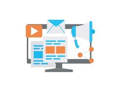 Illustration of digital marketing on website Suitable for landing page, flyers, Infographics, And Other Graphic Related Assets-vector vector