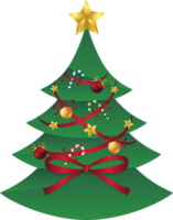 árbol de navidad verde con elementos png