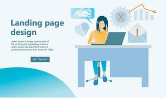 Illustration of sad woman seeing unsuccessful business growth Suitable for landing page, flyers, Infographics, And Other Graphic Related Assets-vector vector