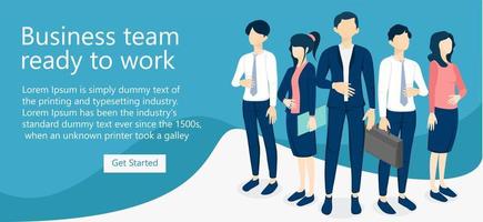 Illustration of big company workers getting ready to work Suitable for landing page, flyers, Infographics, And Other Graphic Related Assets-vector vector