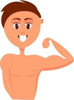 Bodybuilder, illustration, vector on white background.