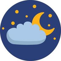 Cloudy night, illustration, vector on a white background.