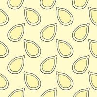 Pumpkin seed, seamless pattern on yellow background. vector