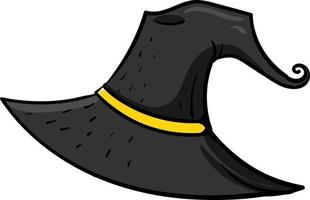 Black witch hat,illustration,vector on white background vector