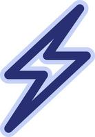 Blue lightning, icon illustration, vector on white background