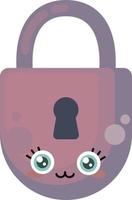 Cute lock, illustration, vector on white background.