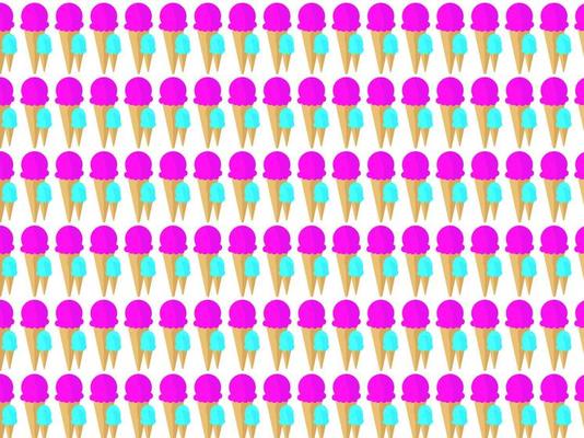 Ice cream wallpaper, illustration, vector on white background.