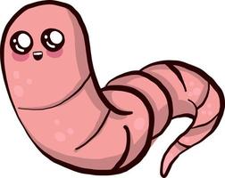 Cute worm, illustration, vector on white background