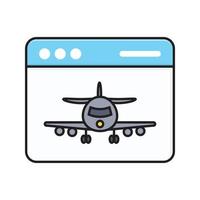 ilustración de vector de viaje en línea en un fondo. símbolos de calidad premium. iconos vectoriales para concepto y diseño gráfico.