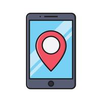 mobile location vector illustration on a background.Premium quality symbols.vector icons for concept and graphic design.