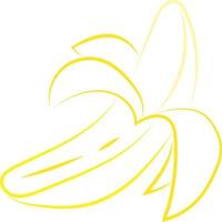 Banana drawing, illustration, vector on white background.