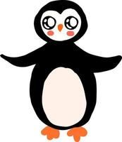 Cute penguin, illustration, vector on white background.