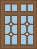 Two part window, illustration, vector, on a white background. vector