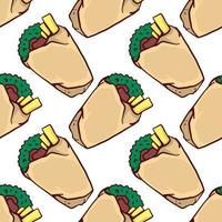 Shawarma pattern , illustration, vector on white background