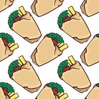 Shawarma pattern , illustration, vector on white background