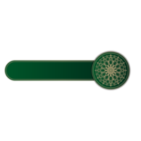 luxury mandala ornament, green and gold, round border png