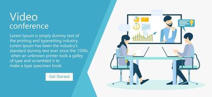 Illustration of a time worker meeting, discussing business growth Suitable for landing page, flyers, Infographics, And Other Graphic Related Assets-vector vector
