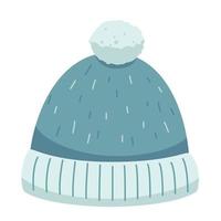 gorro de invierno con pompón icono de diseño plano aislado sobre fondo blanco vector