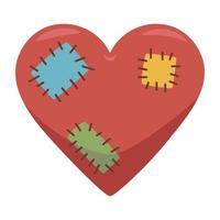 simple heart with colorful patches vector art