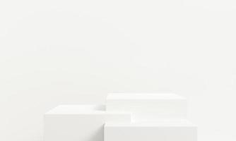 Minimalist white 3d podium scene. abstract white geometry shape background. Minimal cosmetic background for product presentation. 3d rendering. photo