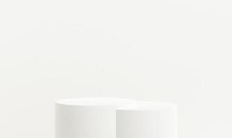 Minimalist white 3d podium scene. abstract white geometry shape background. Minimal cosmetic background for product presentation. 3d rendering. photo