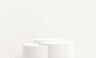 Minimalist white 3d podium scene. abstract white geometry shape background. Minimal cosmetic background for product presentation. 3d rendering. photo