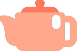 Light red teapot, illustration, vector on a white background.