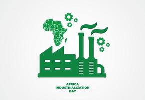 Africa industrialization day, on November 20th. green industrial concept. Template for background, banner, card, poster. Vector illustration.