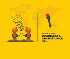 International Journalist's Remembrance Day With Microphone and pen concept Template for background, banner, card, poster. Vector illustration.