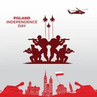 Poland happy independence day. November 11. Defense Day concept. Template for background, banner, card, poster. Vector illustration.