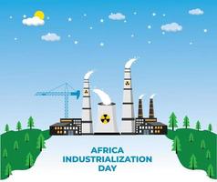 Africa industrialization day, on November 20th. green industrial concept. Template for background, banner, card, poster. Vector illustration.