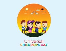 Universal Children's Day. November 20. Happy Children's Day concept. Template for background, banner, card, poster. Vector illustration.
