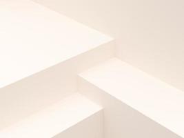 White product display podium stand background. geometric display presentation. concept display scene stage platform showcase, product, sale, banner, cosmetic. 3D rendering. photo