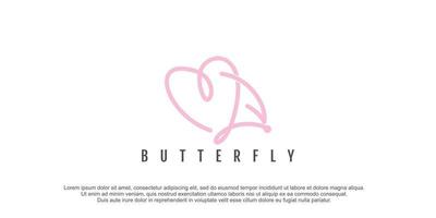 Butterfly logo with initial ml design icon illustration vector